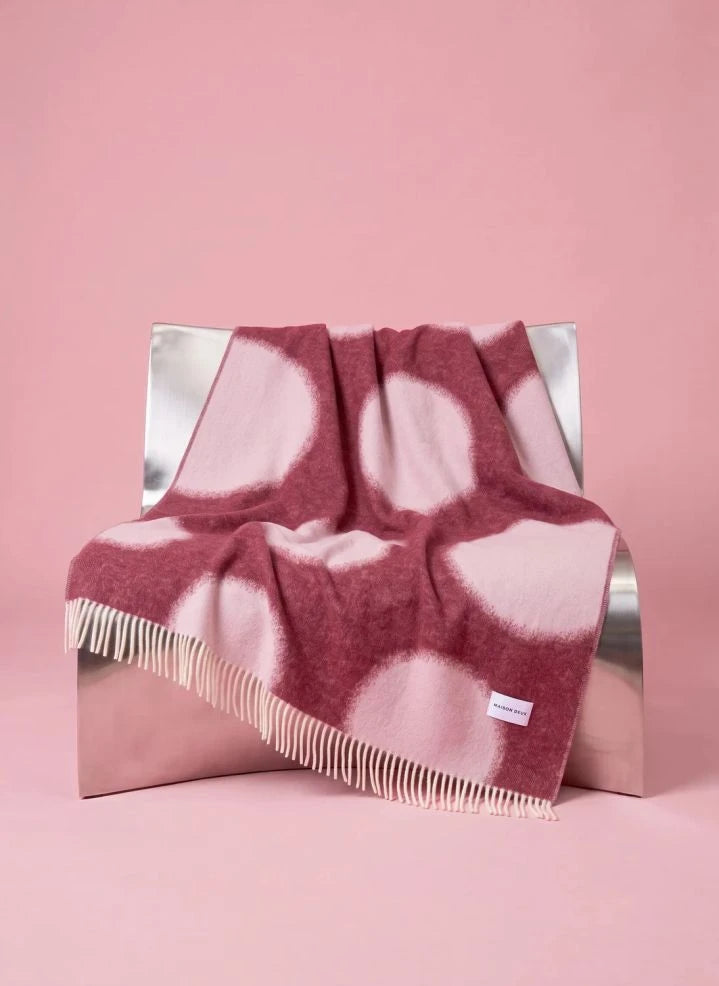 Maison Deux - Punktmuster Wolle Throw | Bordeaux