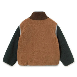 Tinycottons – Sherpa-Jacke mit Farbblock-Design | Braun