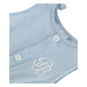 Petit Bateau - Mavi Chambray Bağlamalı Tulum