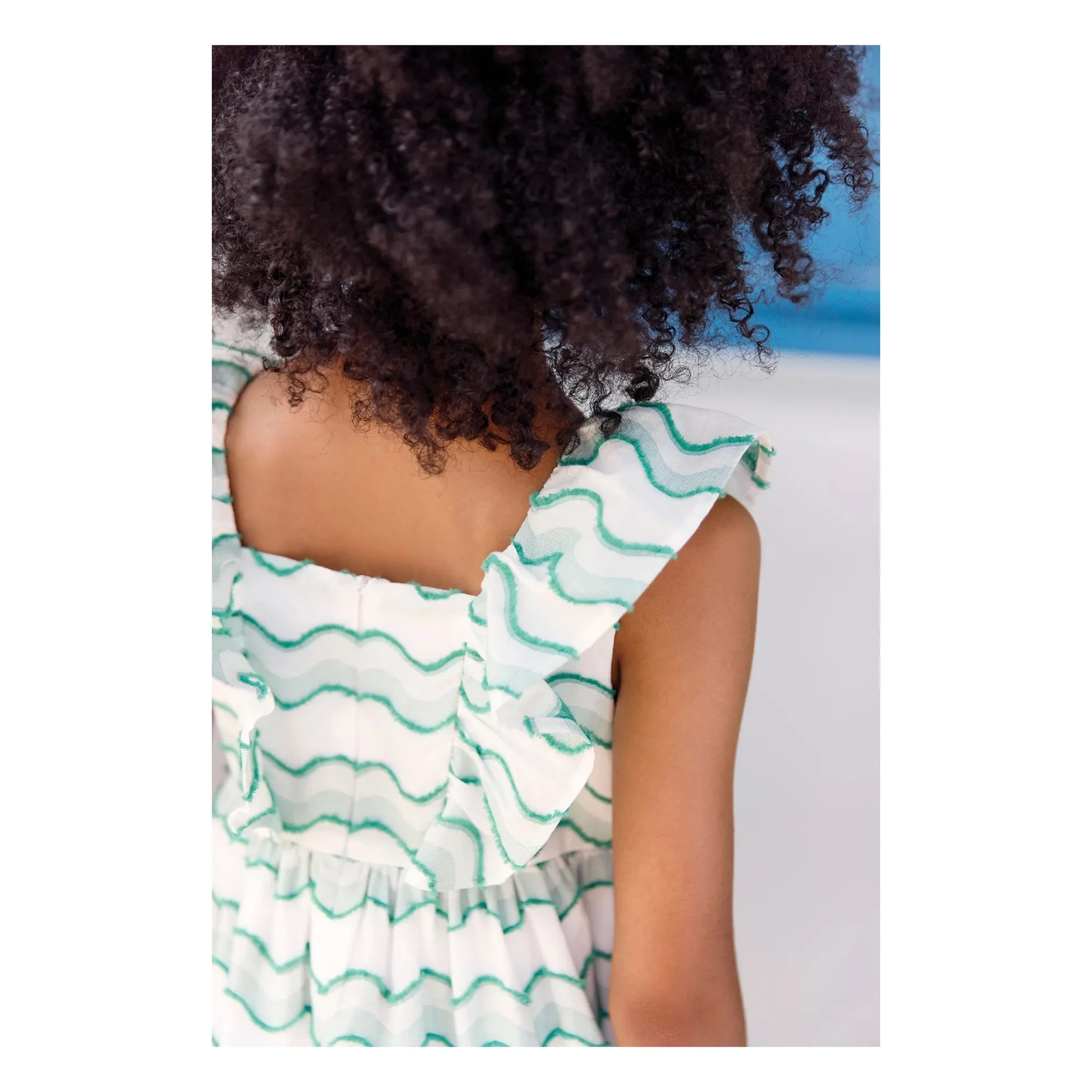 Tartine et Chocolat - Wellenmuster Kleid | Grün