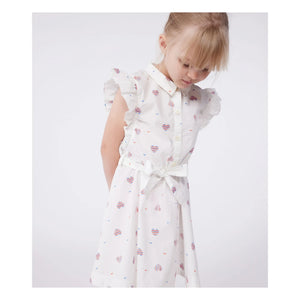 Petit Bateau - Bory Kleid aus Bio-Baumwollpopeline | Creme