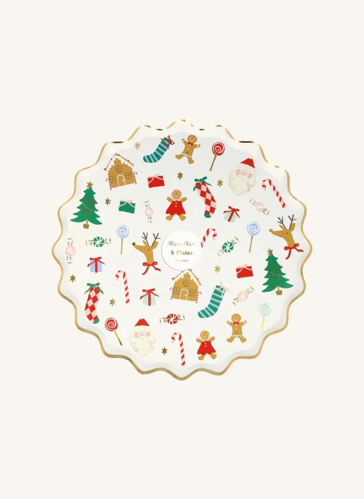 Meri Meri - Joli Noël große Teller - 8er Set