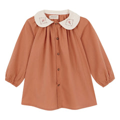 birinit - Bluse mit Claudine-Kragen Dessert Bio-Baumwolle | Russet