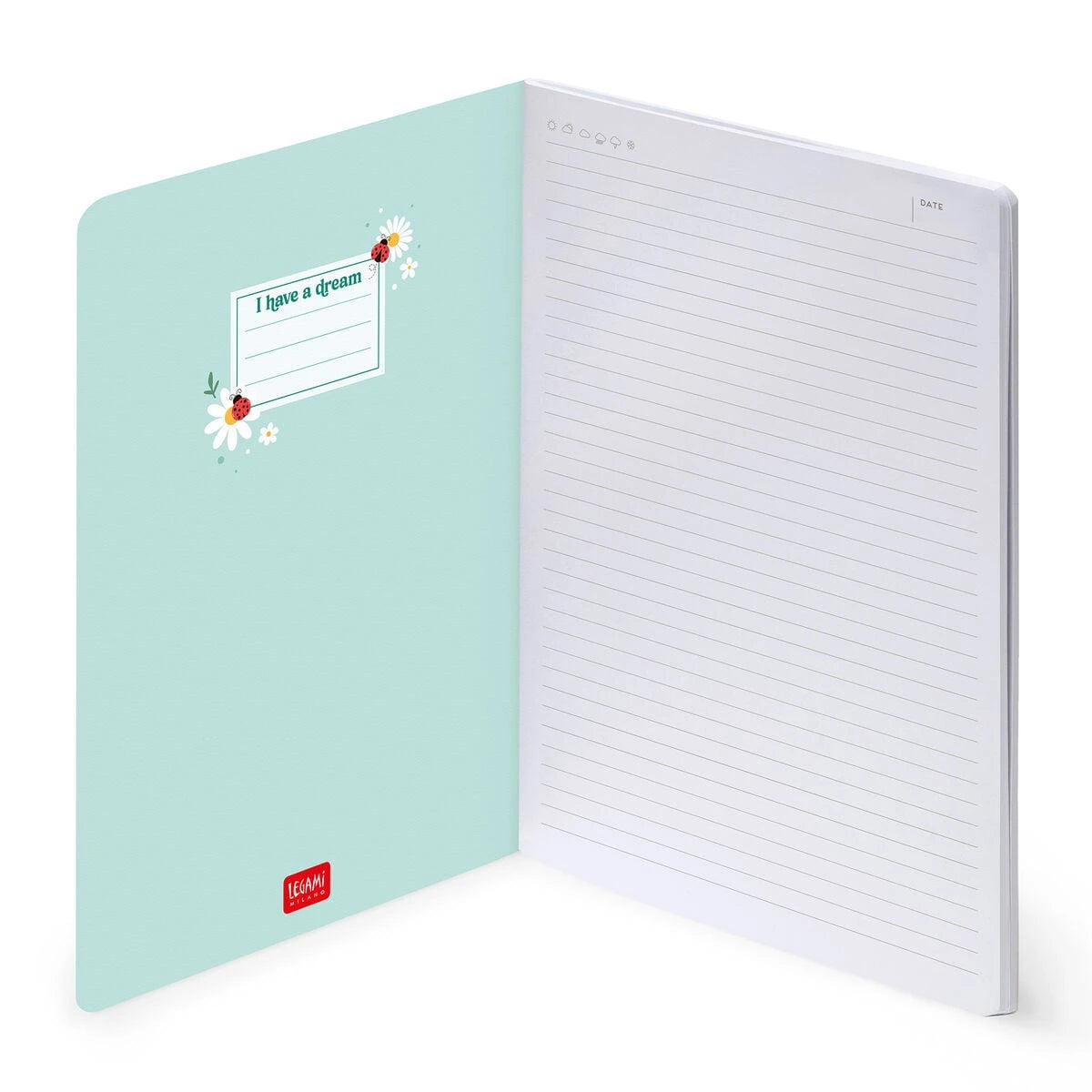 Legami - B5 Çizgili Sert Kapaklı Resimli Defter - Uğur Böceği