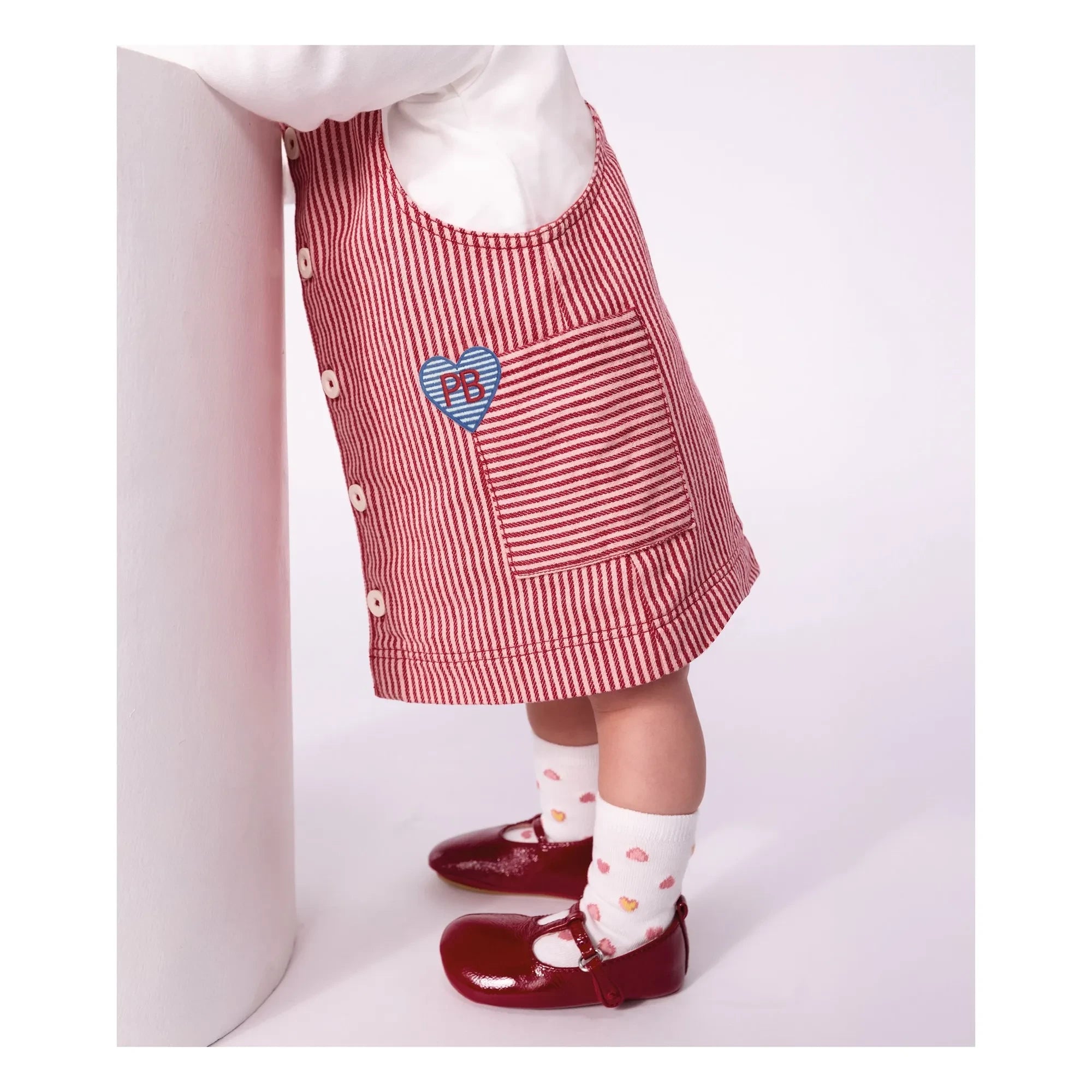 Petit Bateau - Çizgili Organik Pamuk Tulum Elbise | Pembe