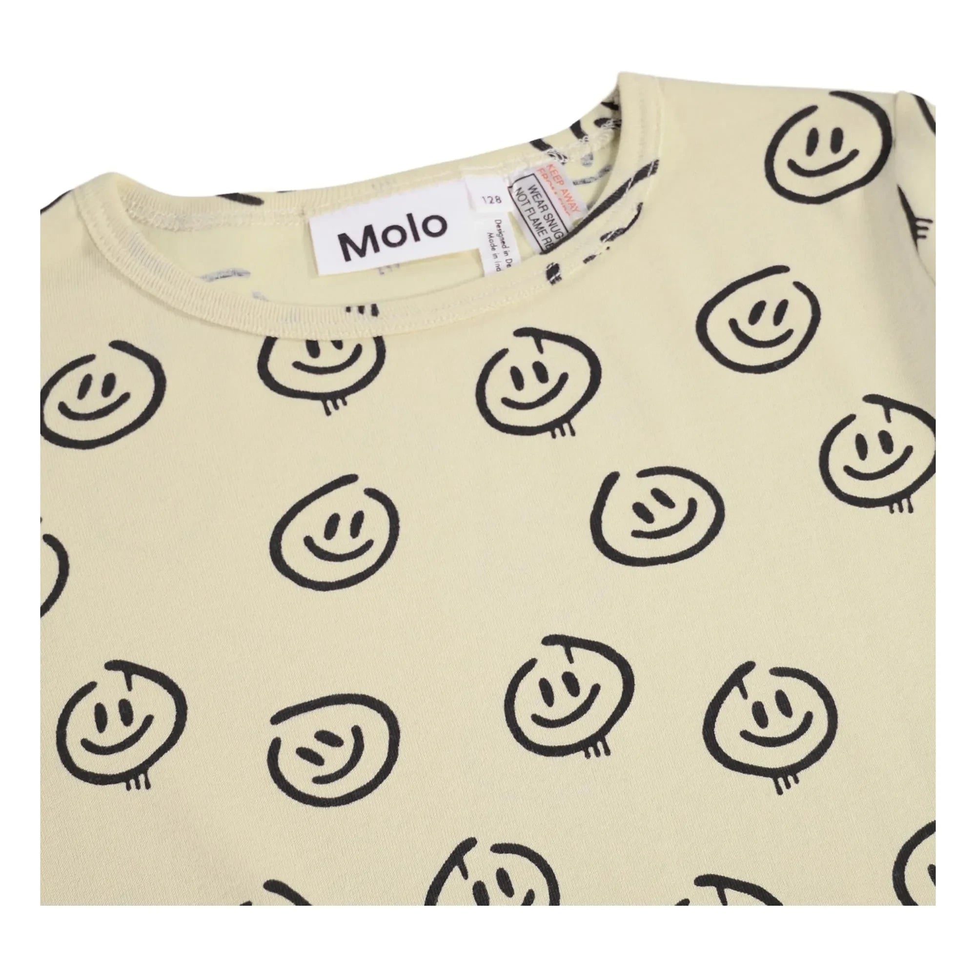 Molo - Lue Smiley organik pamuklu pijama | Soluk sarı