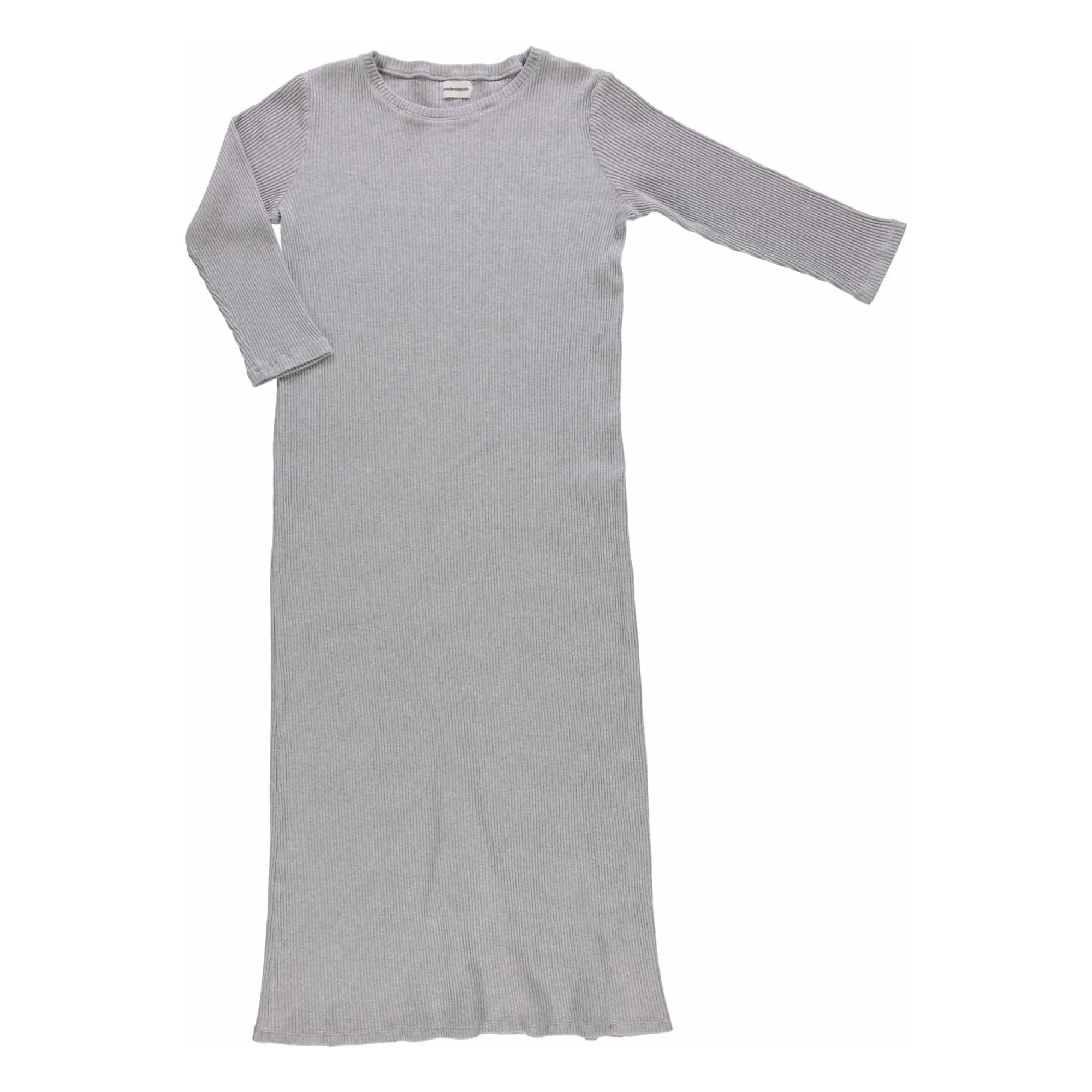 Poudre Organic - Geripptes Kleid Orchidee - Damen Kollektion | Hellgrau