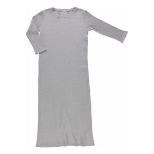 Poudre Organic - Geripptes Kleid Orchidee - Damen Kollektion | Hellgrau
