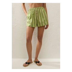 Faithfull the Brand – Gestreifte Lonia Shorts | Grün