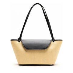 Elleme - Raffia-Leder-Umhängetasche | Natur