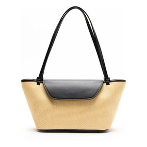 Elleme - Raffia-Leder-Umhängetasche | Natur
