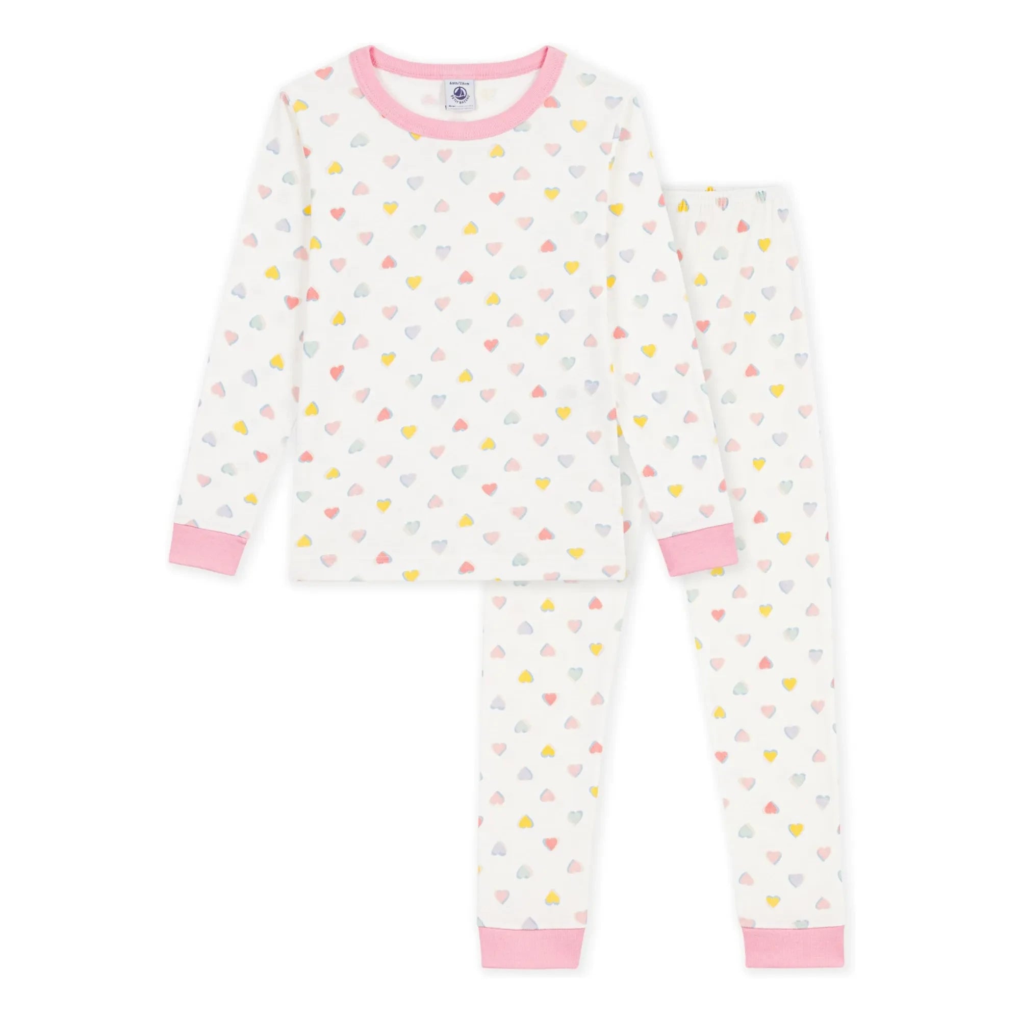 Petit Bateau - Dar Kesim Pijama Kalpli Organik Pamuk | Beyaz