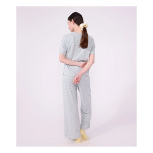 Petit Bateau - Organik pamuklu çizgili pijama | Mavi