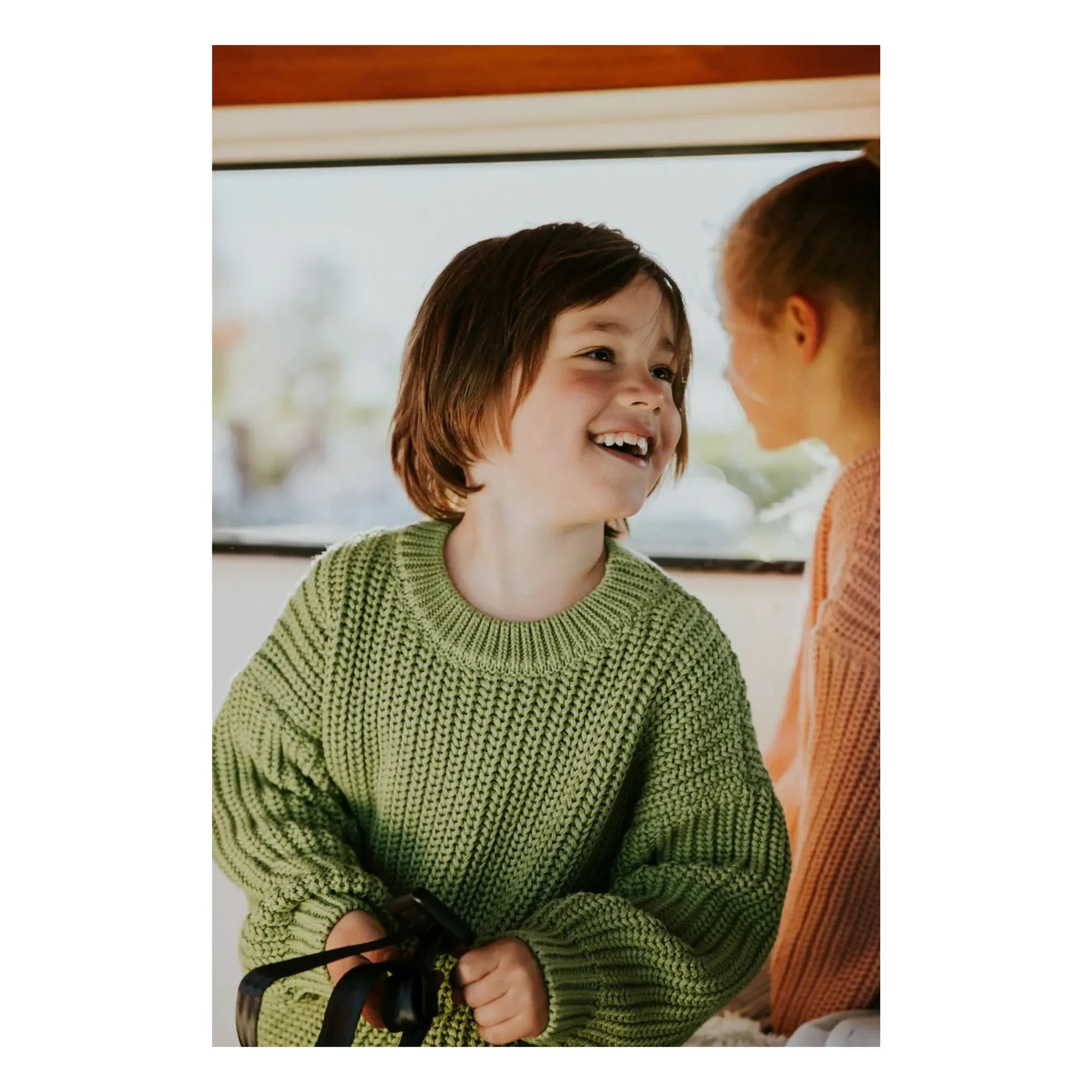 Yuki - Bio-Baumwolle Dicker Pullover | Oliv