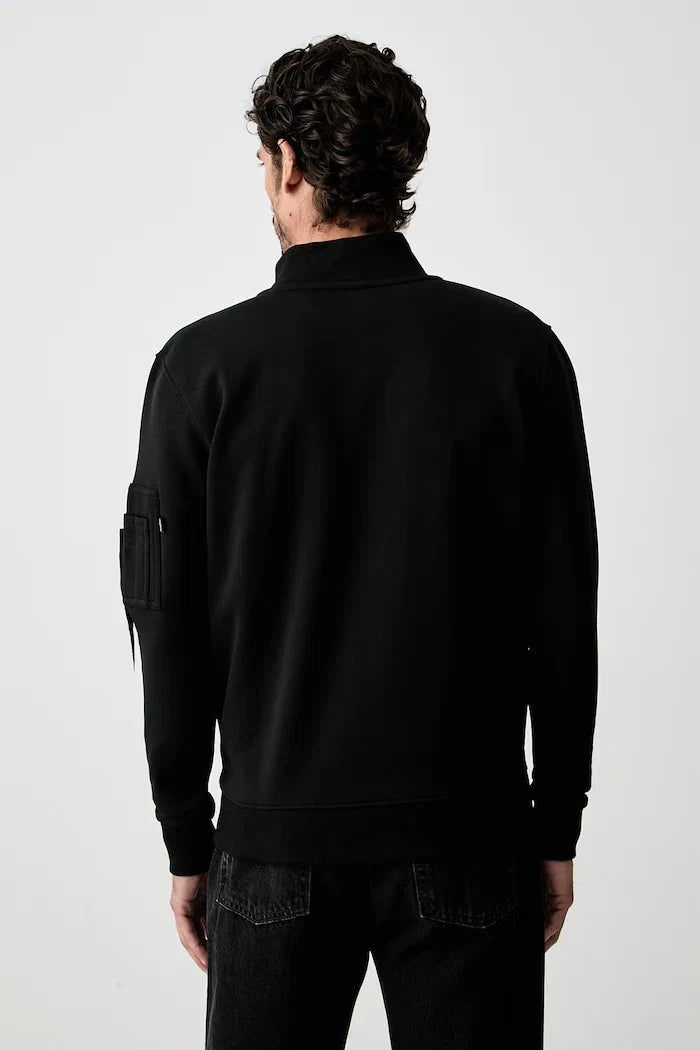 Alpha Industries erkek pamuklu fermuarlı sweatshirt DTM Mid