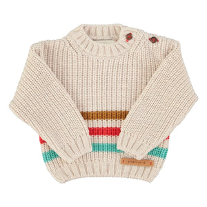 Piupiuchick – Gestreifter Pullover aus Bio-Baumwolle | Ecru