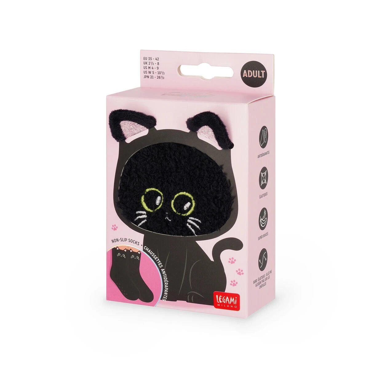 Legami - Rutschfeste Kitty Socken für Erwachsene - Perfekte Passform!