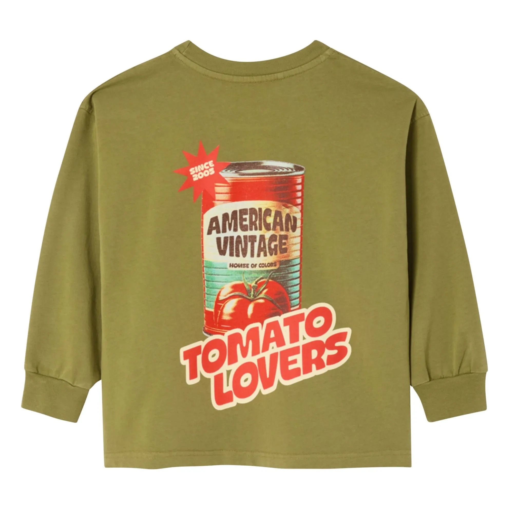 American Vintage - Langärmliges T-Shirt Fizvallay Tomato Lovers | Hellkhaki