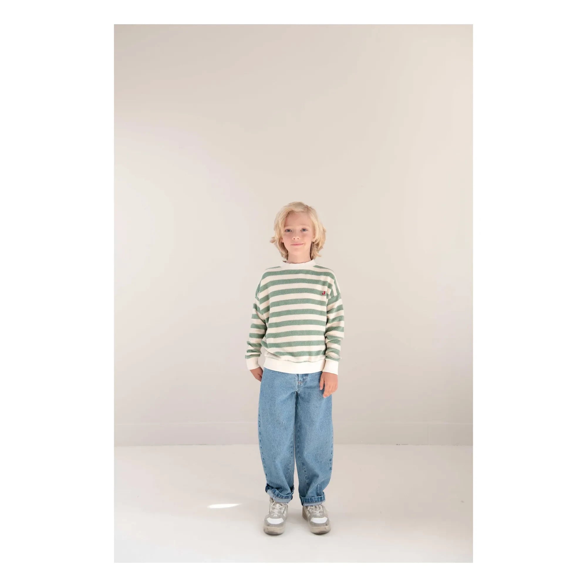 Jenest - Kay Gestreiftes Sweatshirt aus Bio-Baumwolle | Khaki