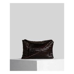 Vipera - Clutch aus Leder mit Kissenbesatz | Schokolade
