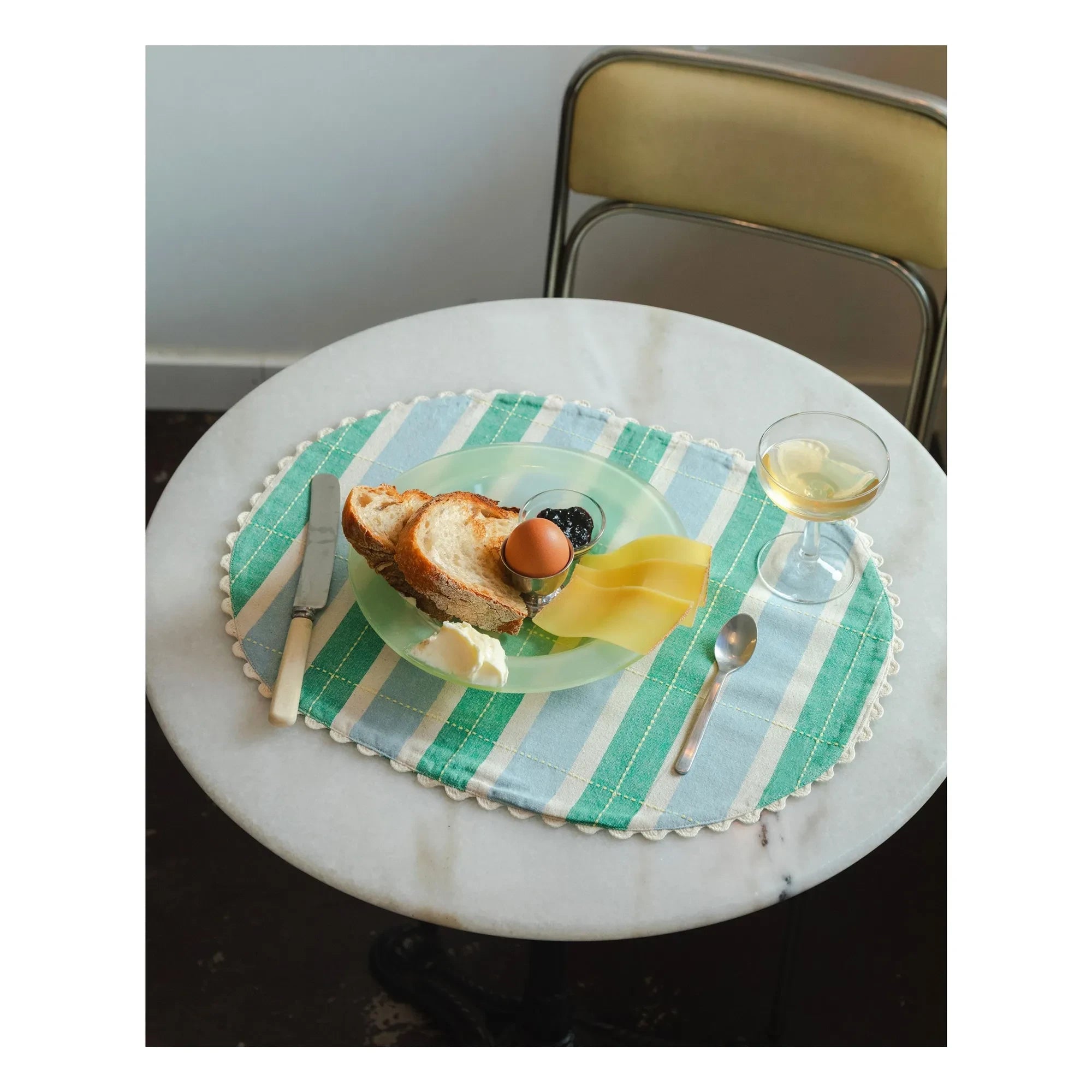 Tarta Gelatina - Organik pamuk yer Amerikan servisi - 2'li Set | Mavi