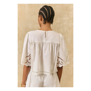 Louise Misha - Louvia Bluse aus Bio-Baumwolle | Weiß