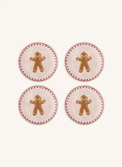 Bloomingville - Binna Dessertteller - 4er Set | Rosa