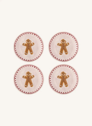 Bloomingville - Binna Dessertteller - 4er Set | Rosa