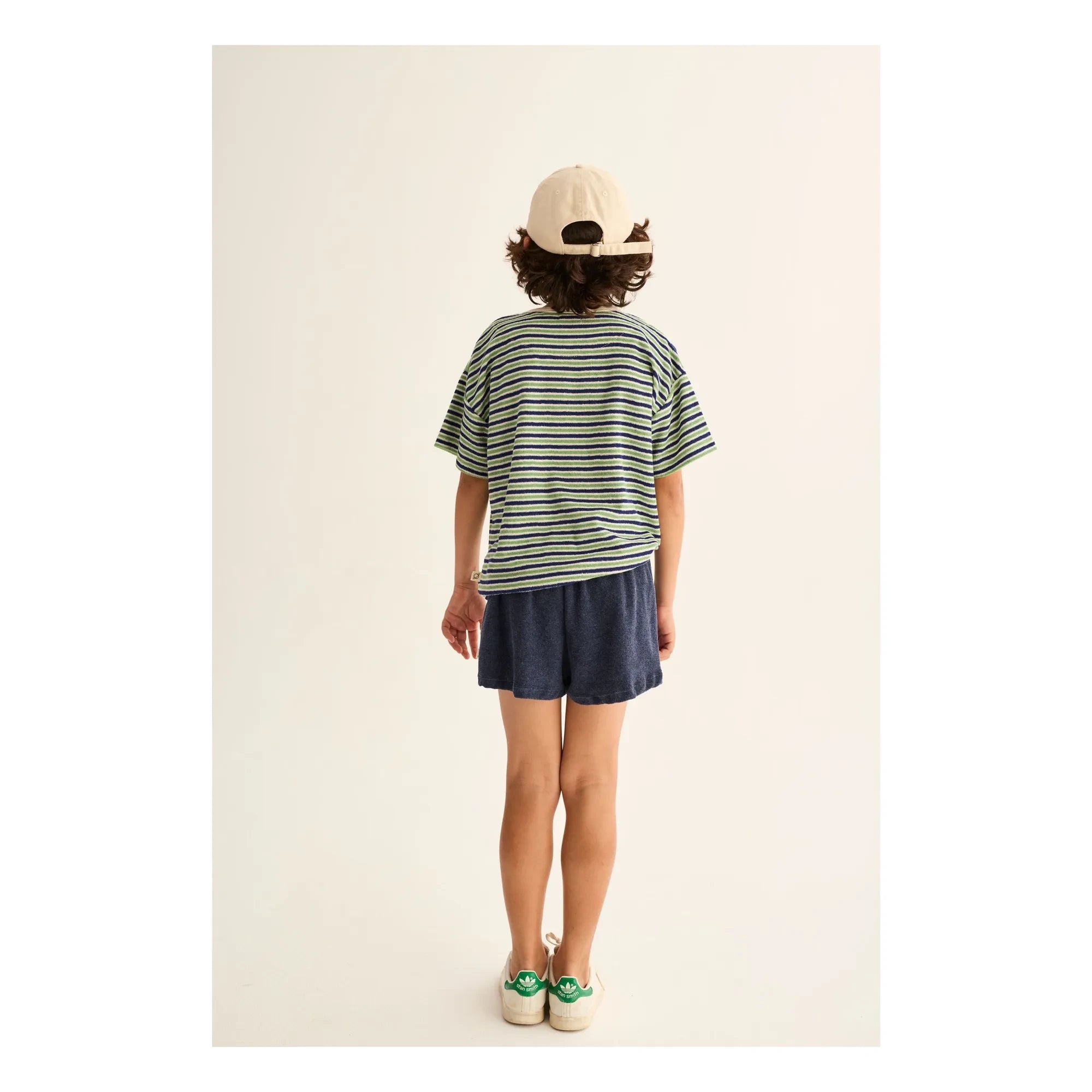 Cozmo - Enea Gestreiftes Handtuch-T-Shirt | Marine