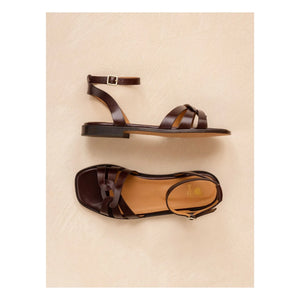 Bobbies - Hanaé Ledersandalen | Kaffee