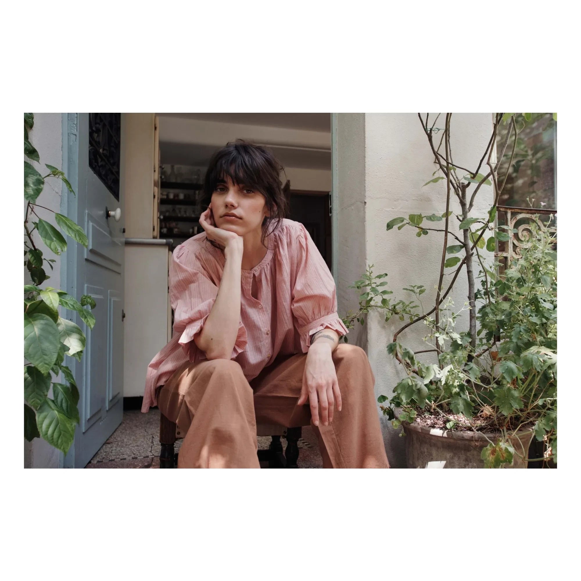 Emile et Ida - Rosa Khadi-Baumwollbluse