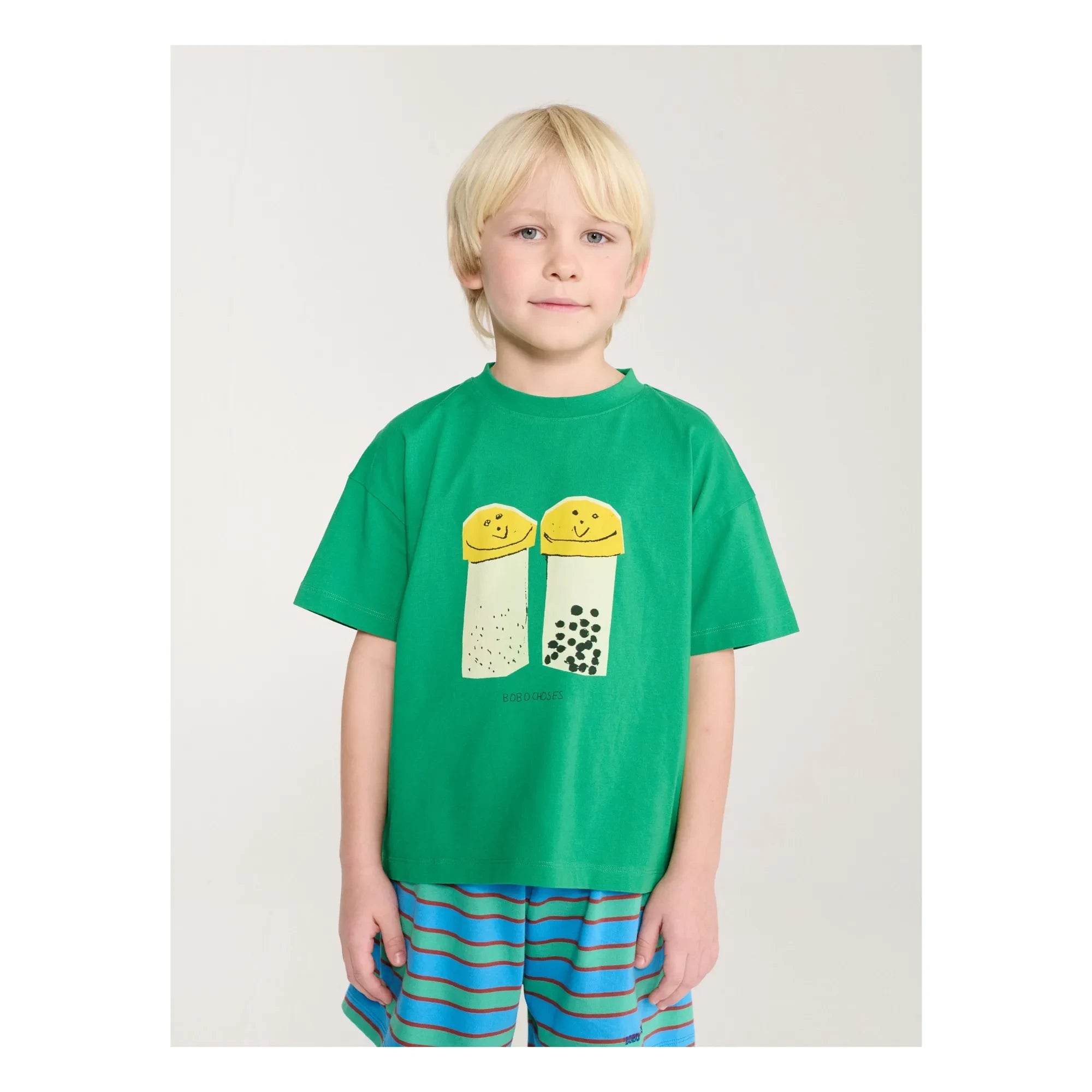 Bobo Choses - Salt and Pepper Bio-Baumwolle T-Shirt und Shorts Set | Grün