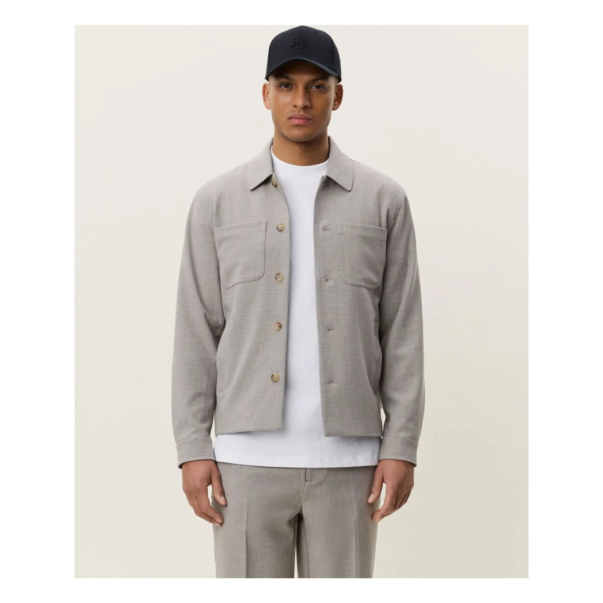 Les Deux - Veste Check Hybrid | Braun