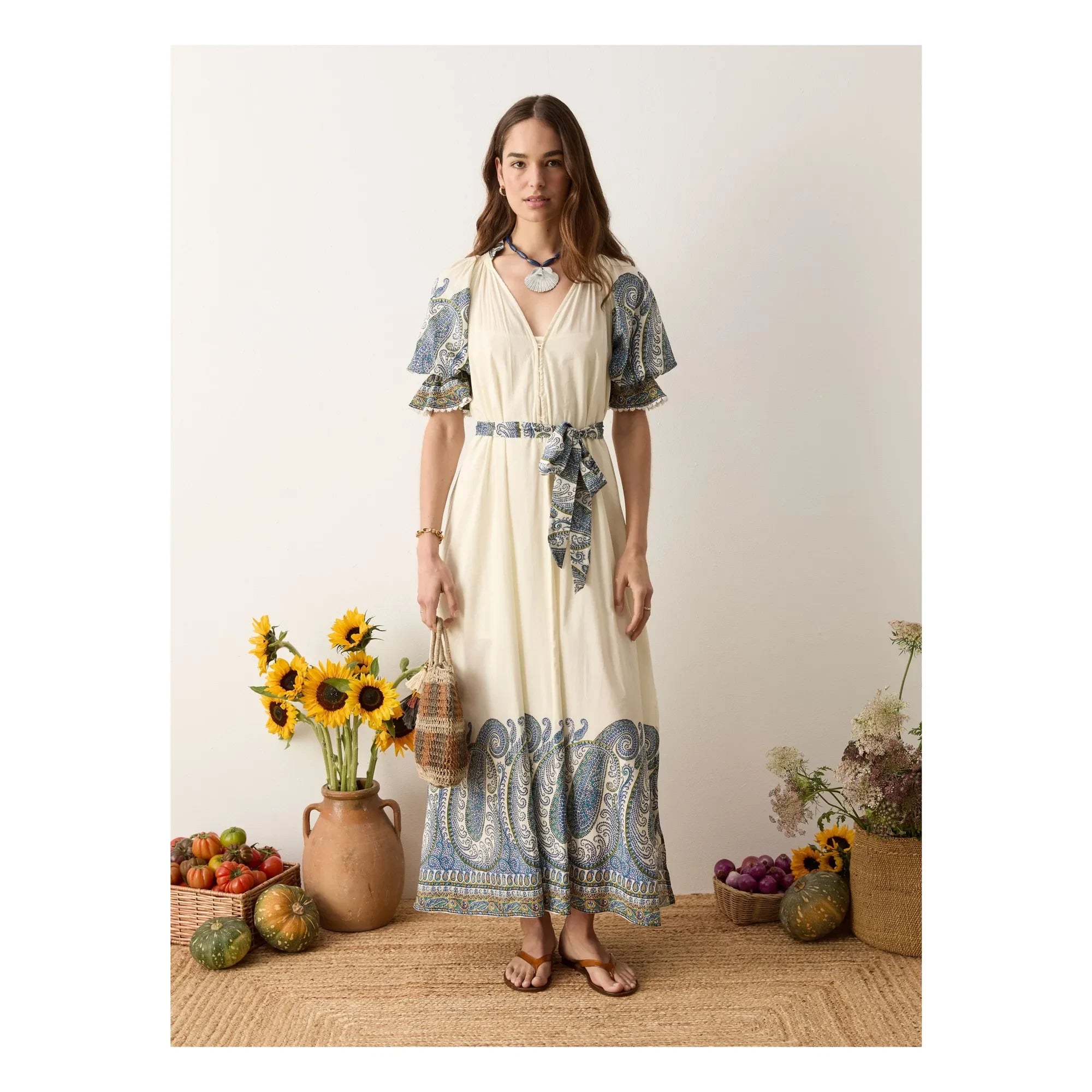 Boteh - Arcadia Baumwollkleid | Lapislazuli