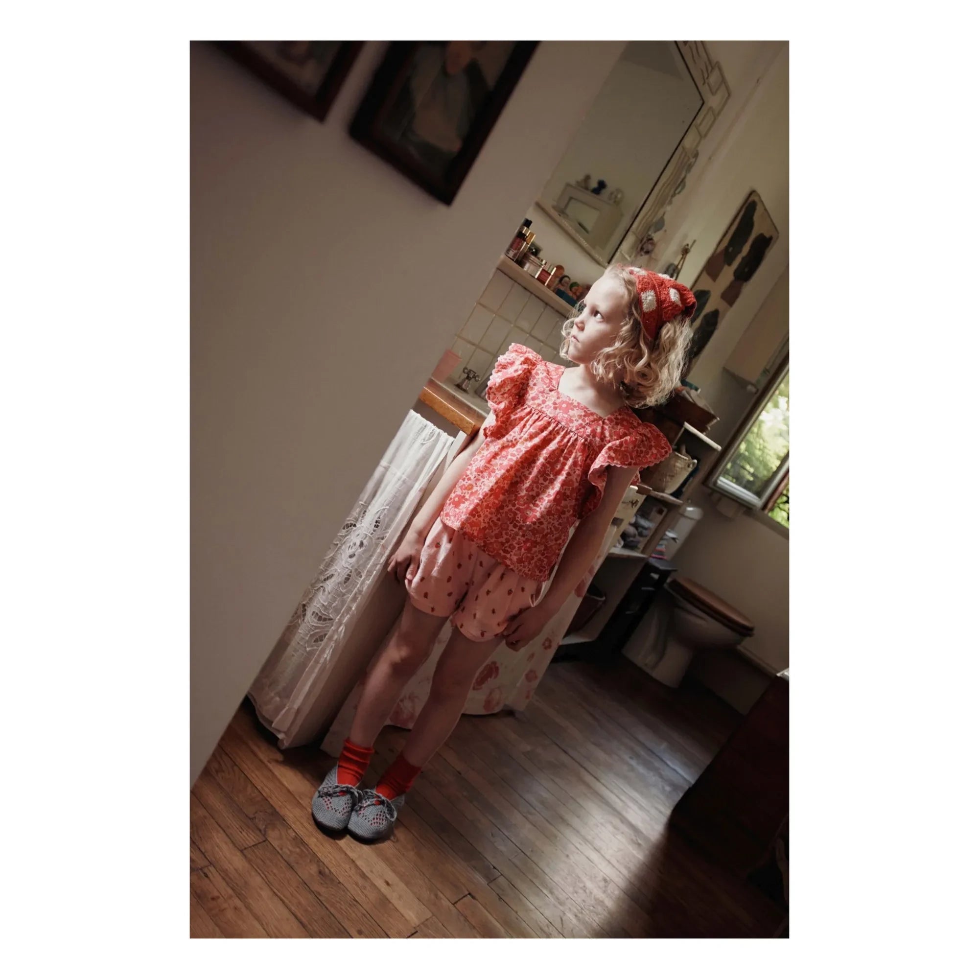 Emile et Ida – Erdbeer-Frottee-Shorts aus Bio-Baumwolle | Pink