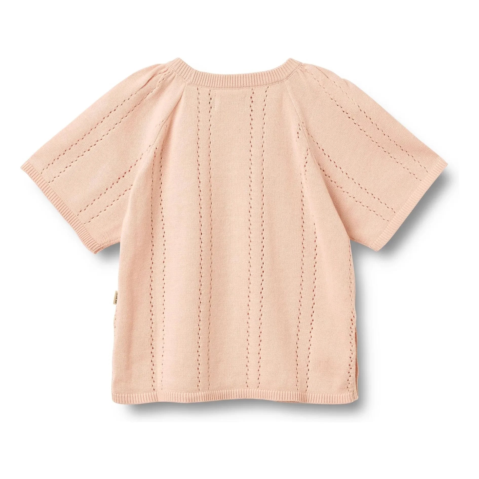 Weizen - Vilna Bio-Baumwolle Kurzarmpullover | Hellrosa