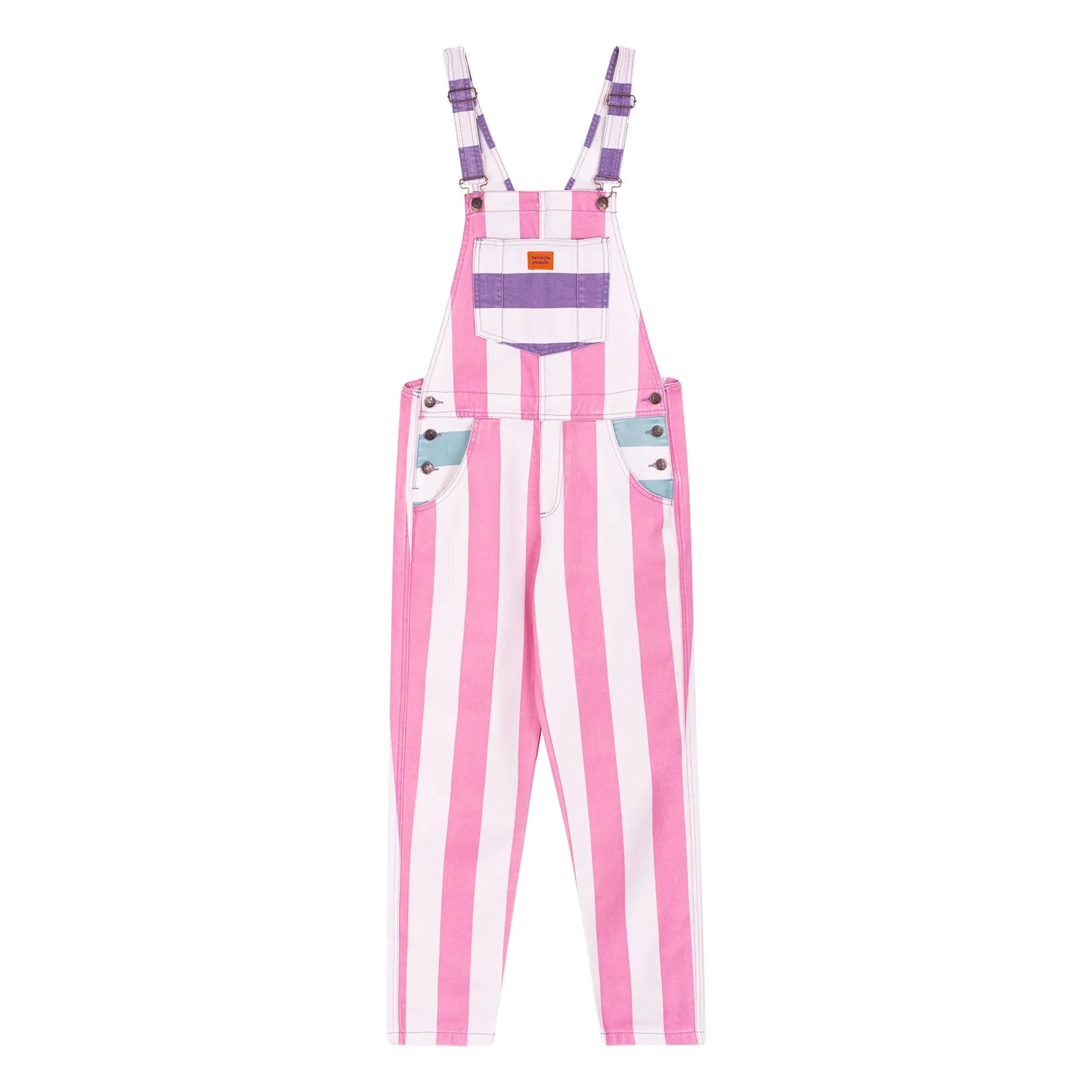 Favorite People - Amore Gestreifter Overall - Damenkollektion | Rosa