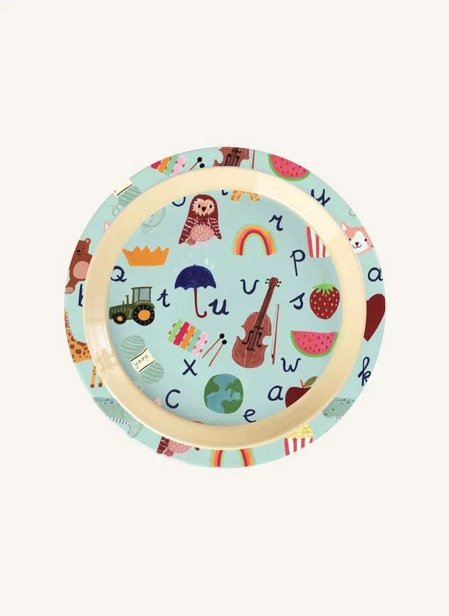 Rice - ABC Melamin Teller | Hellblau