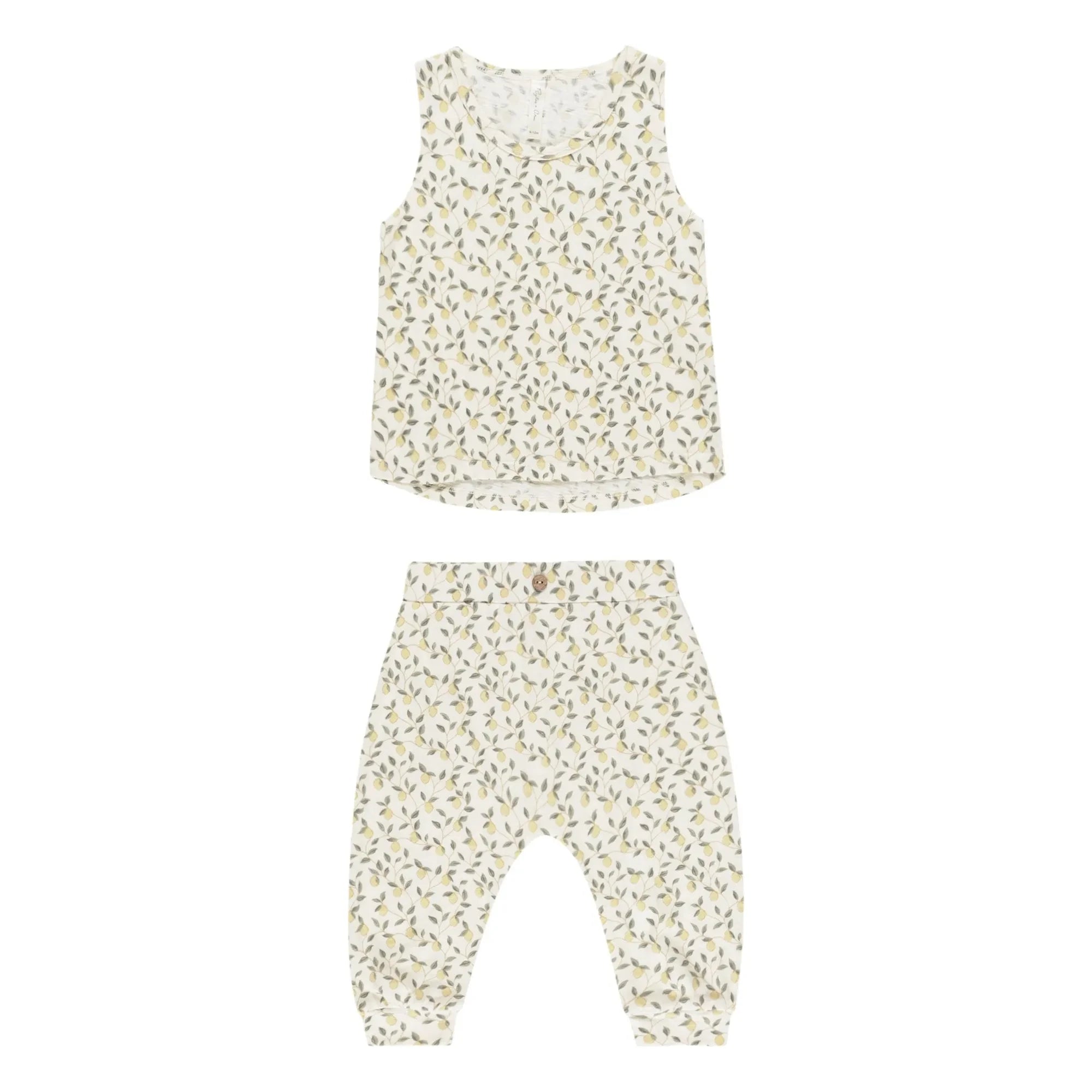 Rylee + Cru - Zitronen-Oberteil und -Hose | Elfenbein