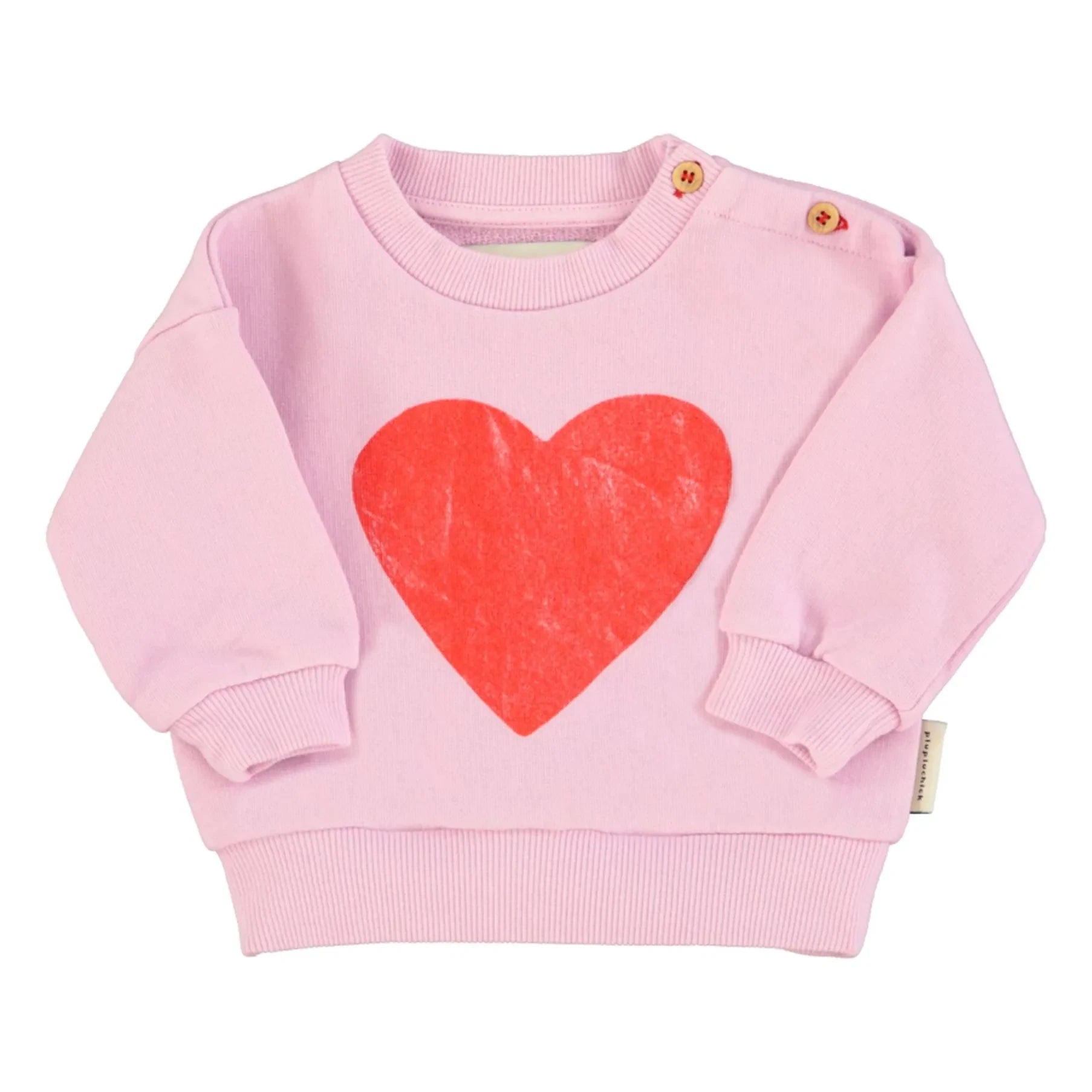 Piupiuchick - Bio-Baumwoll Love Sweatshirt | Rosa