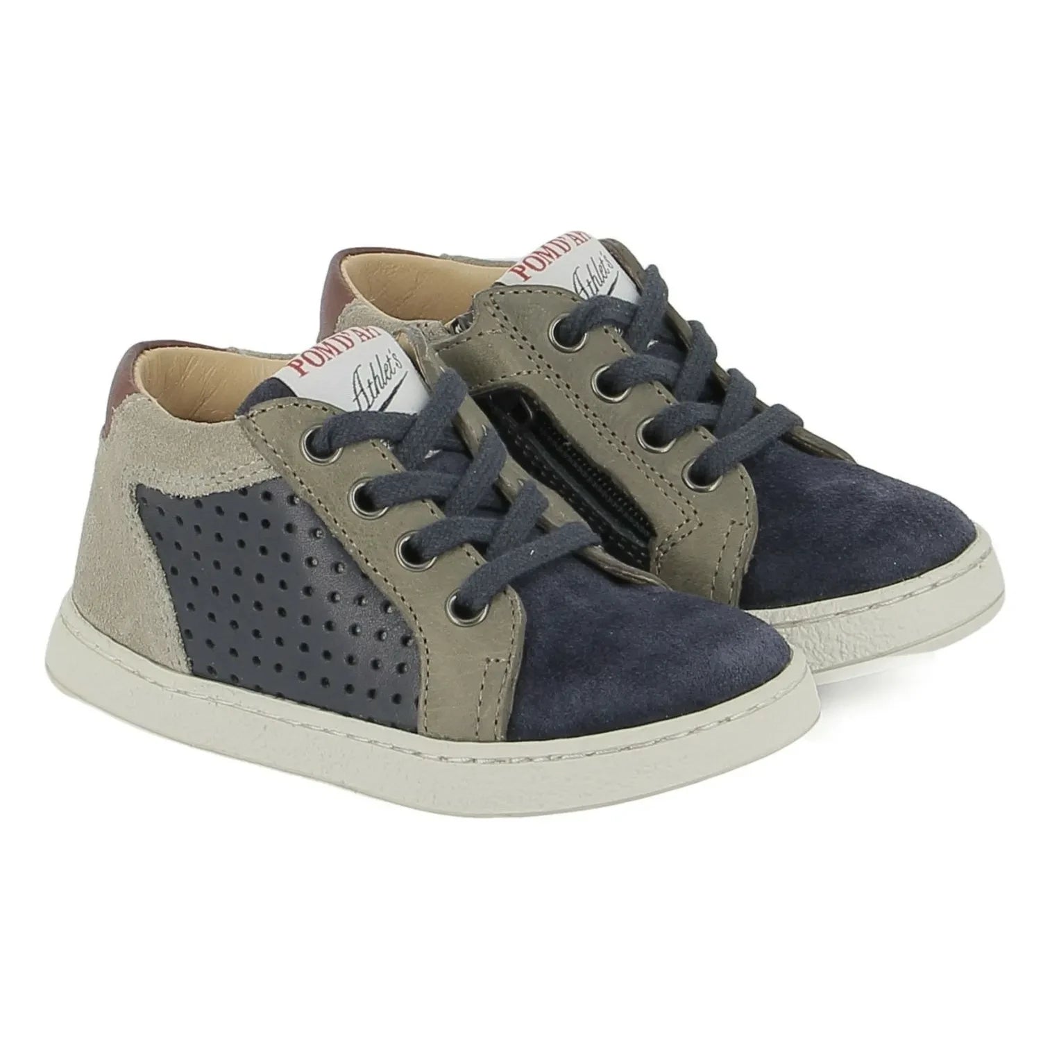 Pom d'Api - Mousse Lace Perfo Velours Sneaker | Marineblau