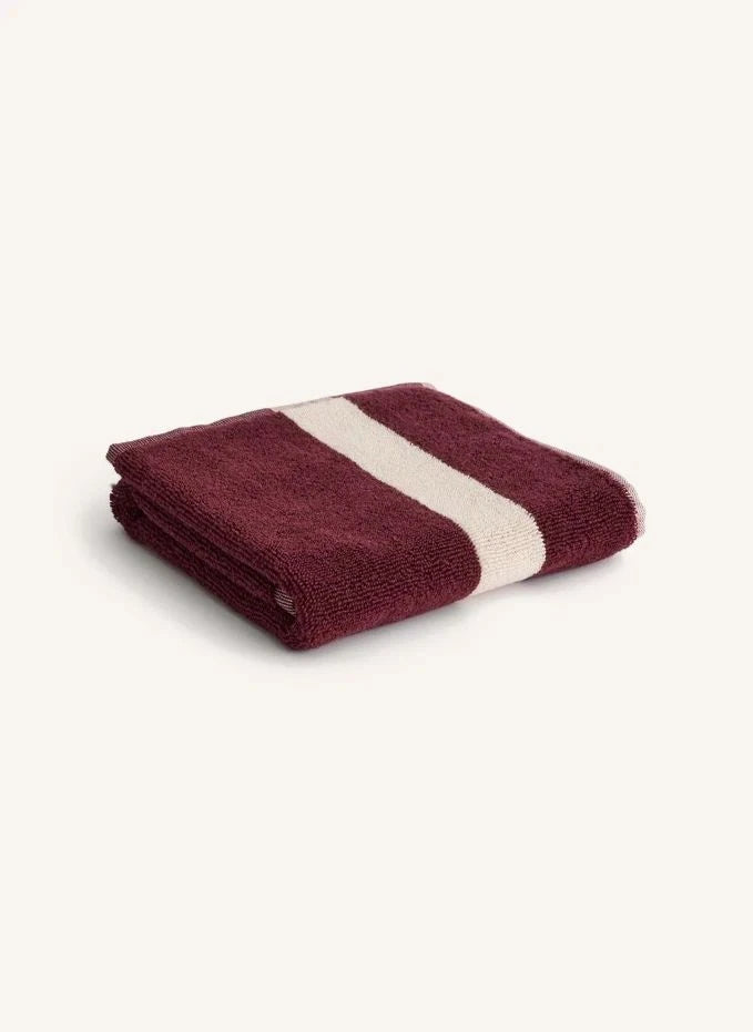 Hay - Gestreiftes Badetuch | Bordeaux