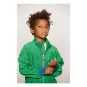 Mini Rodini - Organische Baumwolle Handtuch Reißverschluss Sweatshirt | Grün