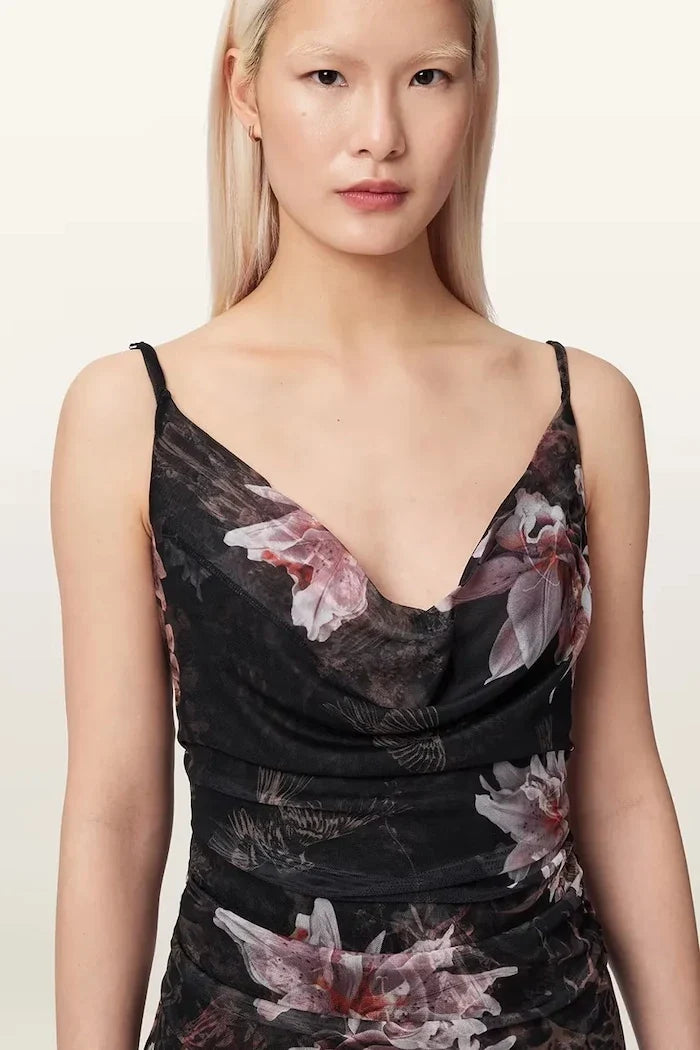 AllSaints asimetrik elbise BEA