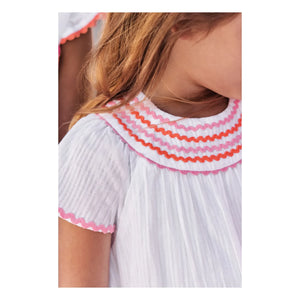 Tartine et Chocolat - Gerafftes Kleid | Weiß