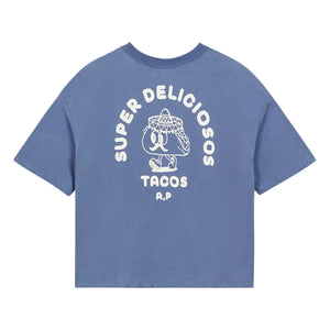 a.p - Super Tacos Bio-Baumwoll-T-Shirt | Nachtblau