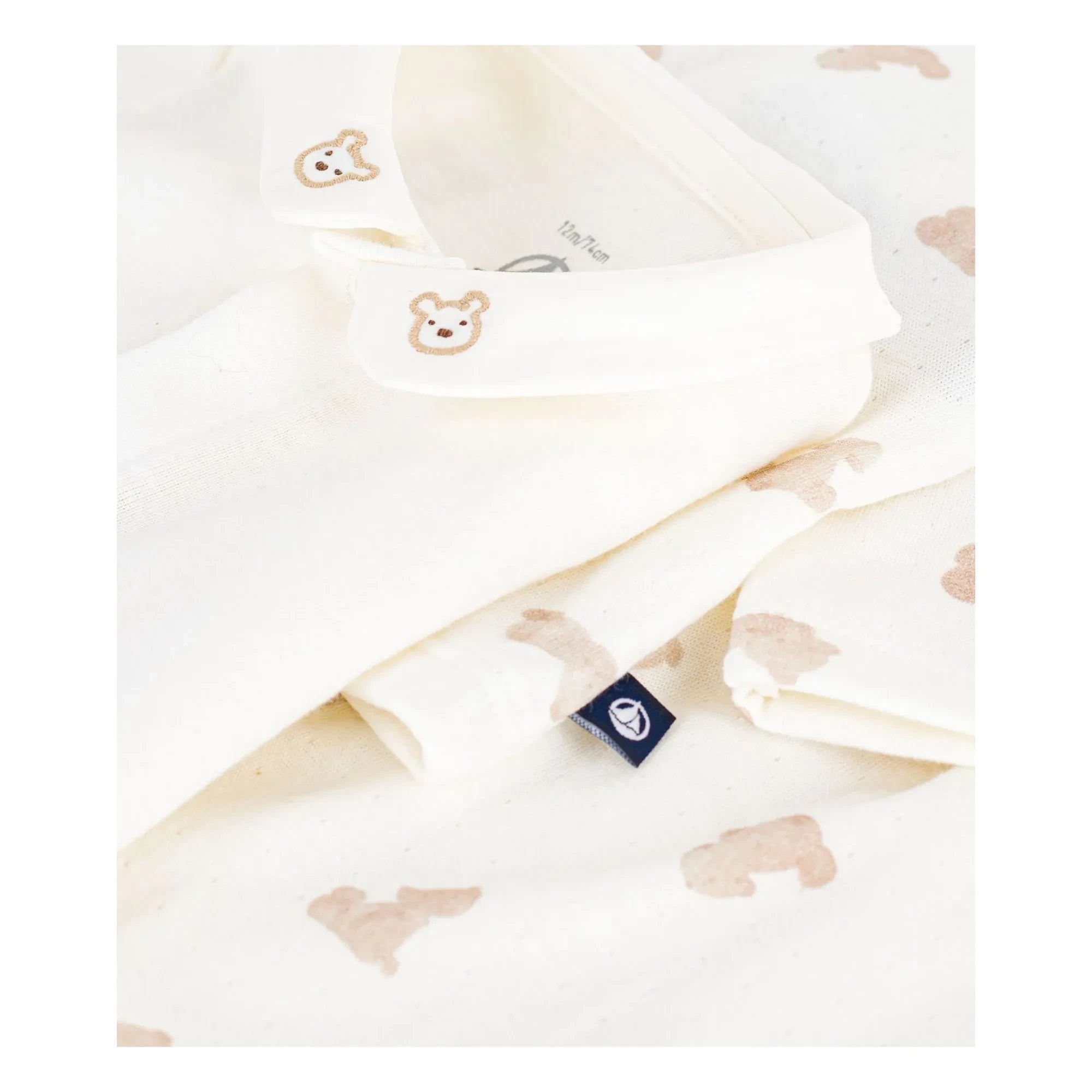 Petit Bateau - Bio-Baumwolle Tubique Teddy-Weste und Hose Body-Set | Weiß