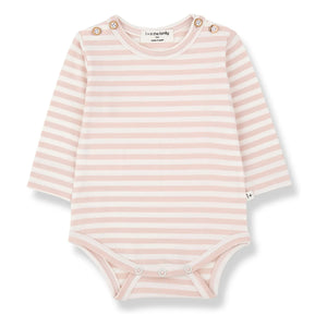 1+ in the family - Gestreifter Biel Body | Beige rosa
