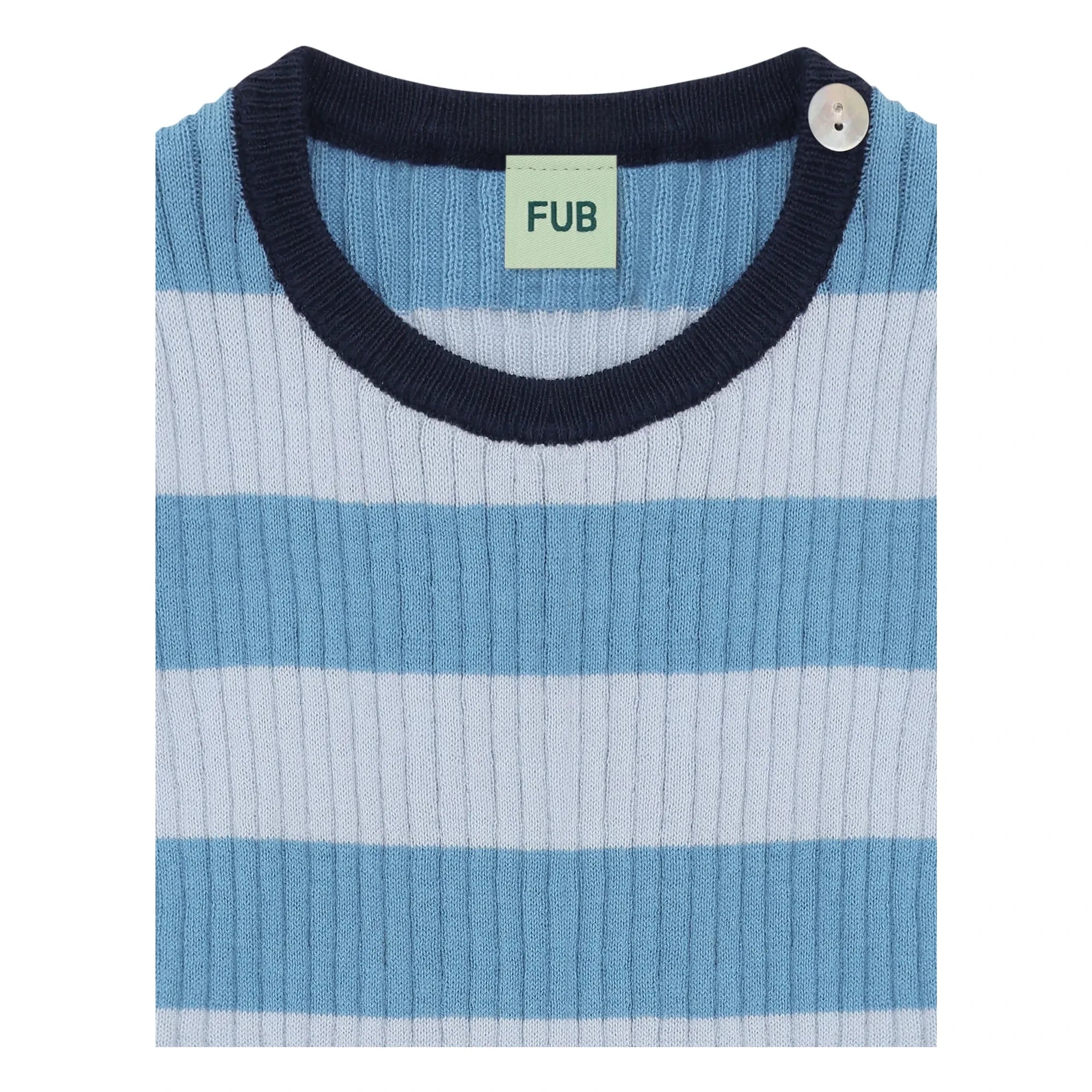 FUB - Gestreiftes T-Shirt aus Bio-Baumwollstrick | Blau