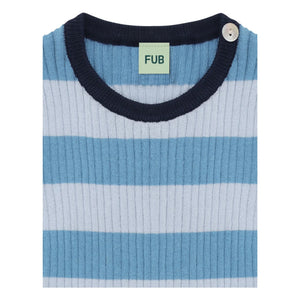 FUB - Gestreiftes T-Shirt aus Bio-Baumwollstrick | Blau